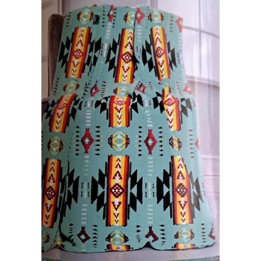 New Sage Green 50x60 Southwest Aztec Fleece Throw Gift Blanket Reversible Native